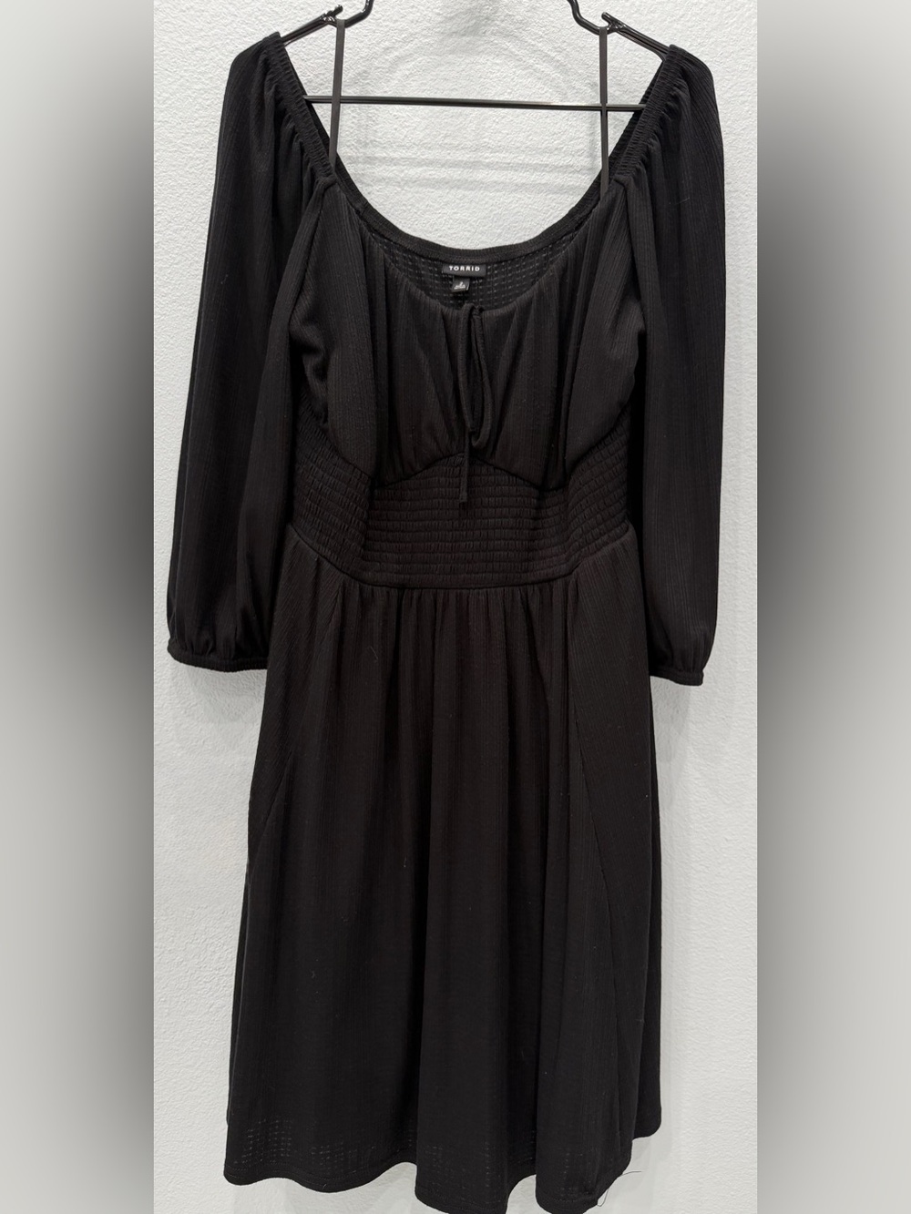 Torrid Black Gauze Milkmaid Long Sleeve Dress Size 2 / 2X